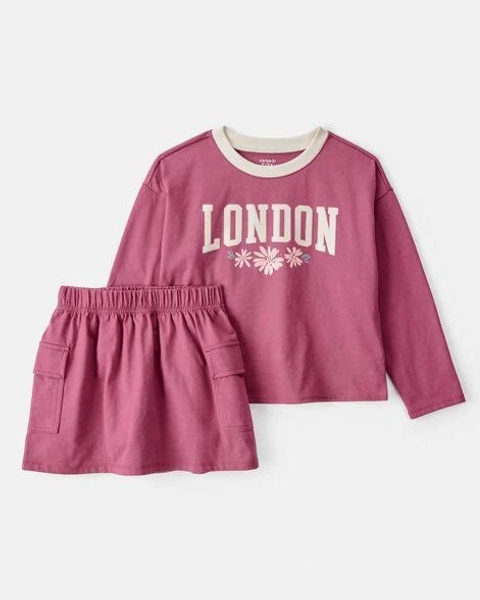 Carter's Girls 2-Piece London Short-Sleeve Top & Skirt Set