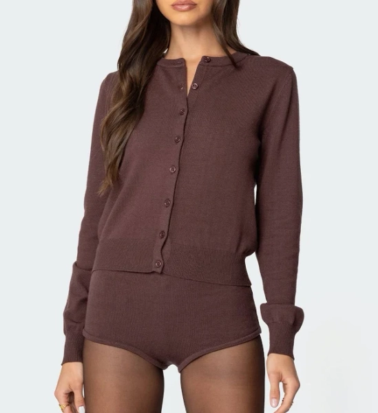 Edikted Women's Ashlin Button Up Knit Cardigan