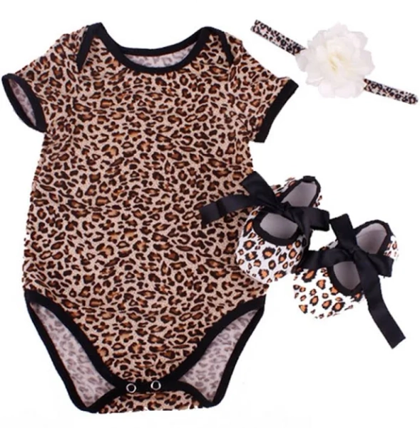 NPK Collection Reborn Baby Doll Leopard Romper Clothes Set