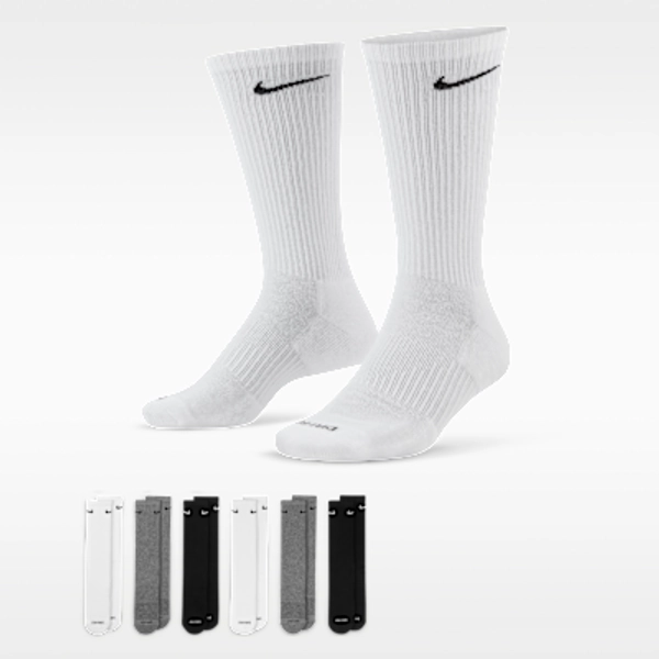 Nike Everyday Plus Cushioned Training Crew Socks (6 Pairs) - Multi-Color - Size S