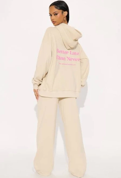 Fashion Nova Women's Better Late Than Never Hoodie Pant Set
