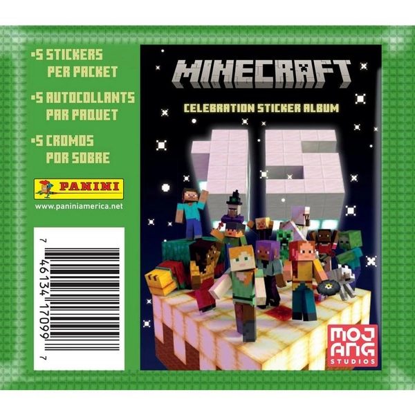 Panini Minecraft 15th Anniversary Celebration Sticker Pack