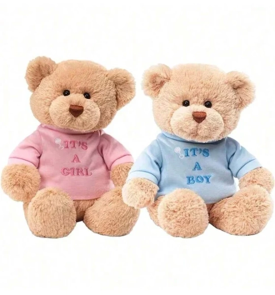 New Style Dressing Teddy Bear Plush Doll Stuffed Animal Teddy Bear Doll Birthday Gift For Children,Pink (It's a Girl)
