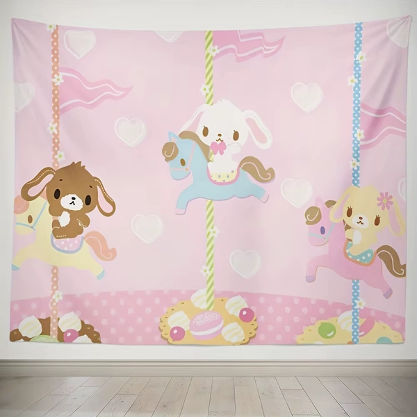 VIKAMA Dream Carousel Children's Tapestry Sweet Treats Living Room Wall Hanging Fairy Tale Theme Room Decor - AliExpress 