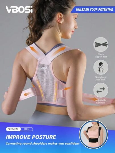 VBOSI (BUY A SIZE UP) Small Size Women Men Unisex Adjustable Back Support Sporty Belt Shoulder Brace Posture Corrector