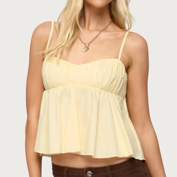 Edikted Women's Byrdie Ruched Babydoll Tank Top