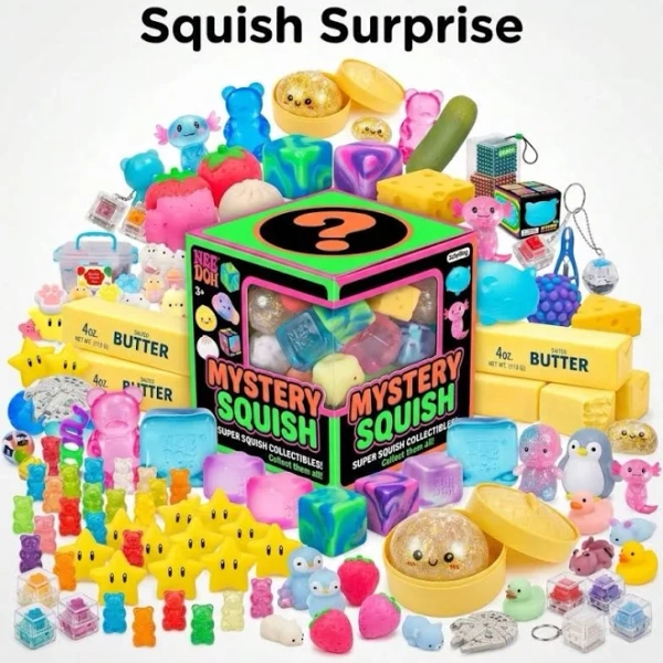 Multicolor Mystery Squish Blind Box Surprise Toy Box Slow Rise Squeeze Toy Fidget Stress Ball Sensory Rubber Cute Basic Slow Rebound