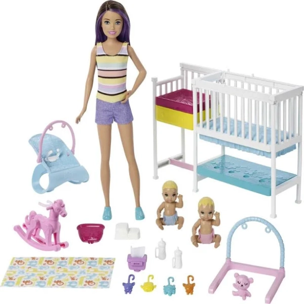 Barbie Skipper Babysitters Inc. Nap 'n Nurture Nursery Dolls Playset