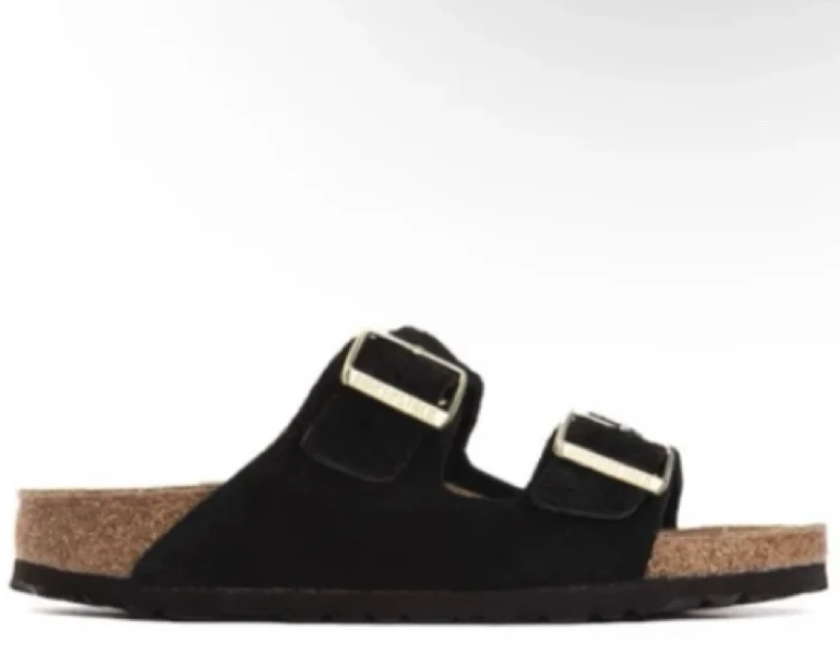 Womens Birkenstock Arizona Slide Sandal - Shimmering Black