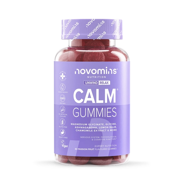 Novomins Calm Magnesium Glycinate Passionfruit Flavoured 60 Gummies