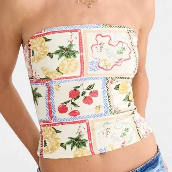 Aeropostale Women's Island Fruit Graphic Tube Top