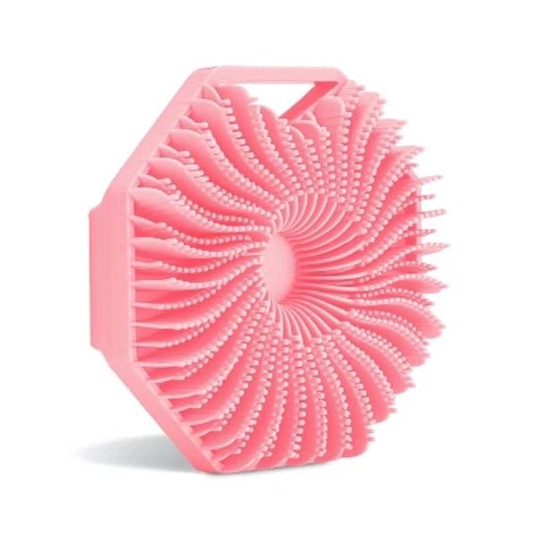 Sud Scrub® Antimicrobial Silicone Body Scrubber, Exfoliating Body Scrubber for Sensitive Skin, Eco Friendly Shower Scrubber for Body, Pink