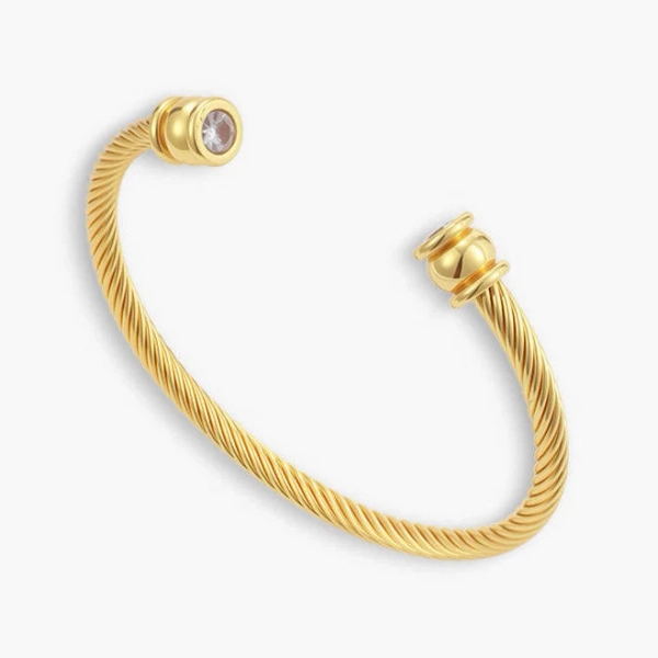 18K Gold Waterproof Twirl Bangle