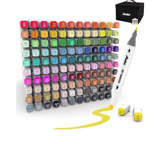 120 Farben Alkohol Stifte Set, Schnell Trocknende Alkohol Marker, Doppelseitige Marker Stifte, Meißel & Feine Alkoholmarker für Malerei, Zeichnen, Design, Manga, Permanentmarker mit Tragetasche : Amazon.de: Küche, Haushalt & Wohnen