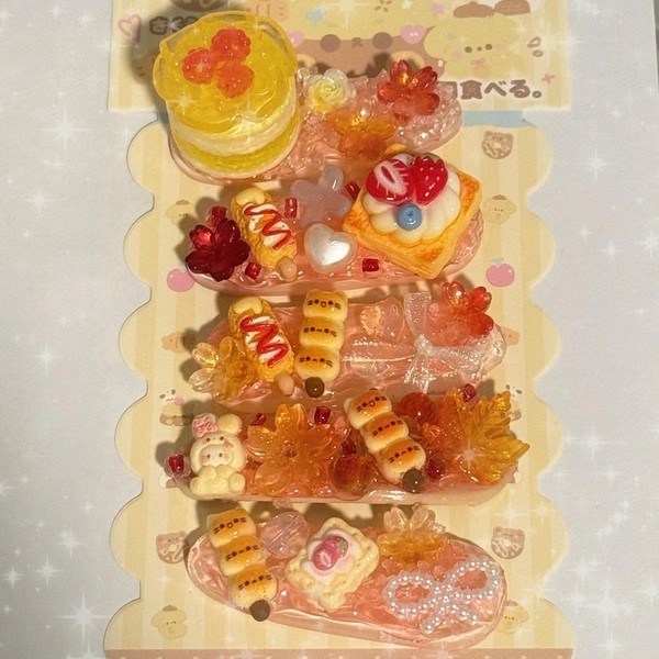Handmade Dessert Hair Clips, Kawaii Food, Animals, Bows