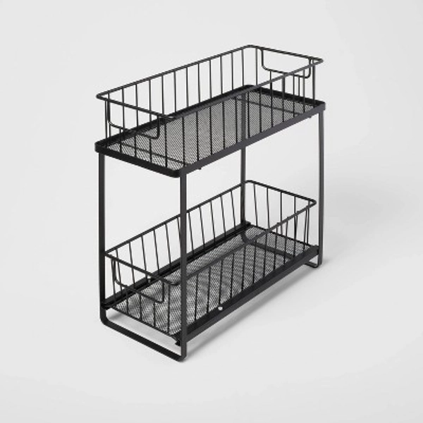 Two Tiered Slide Out Organizer Black - Brightroom™