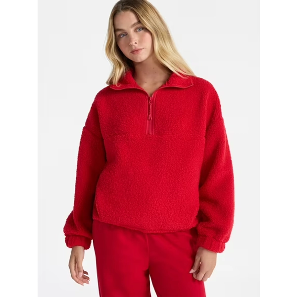 No Boundaries Plush Half-Zip Pullover, Women's