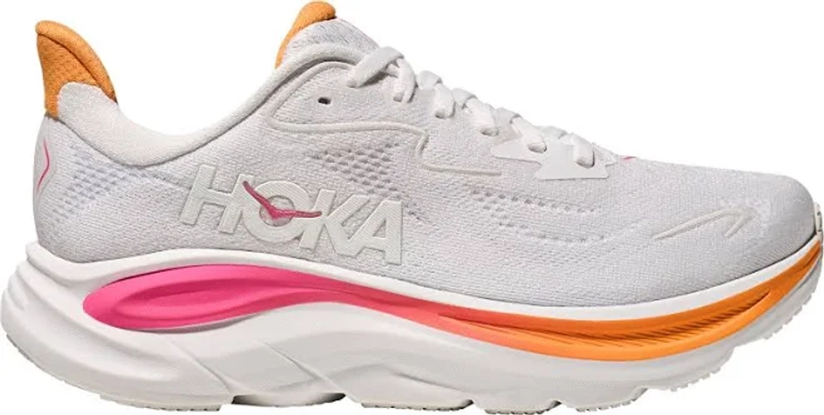 HOKA Women's Clifton 10 Running Shoes, Size 7, White/Rose