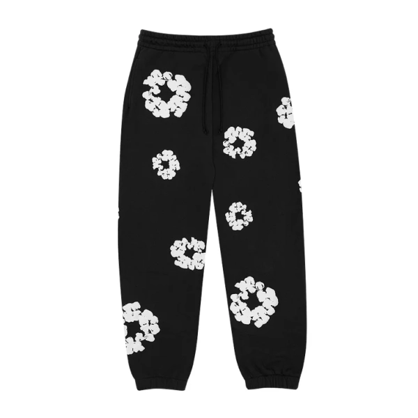 Denim Tears | Black Cotton Wreath Sweatpants
