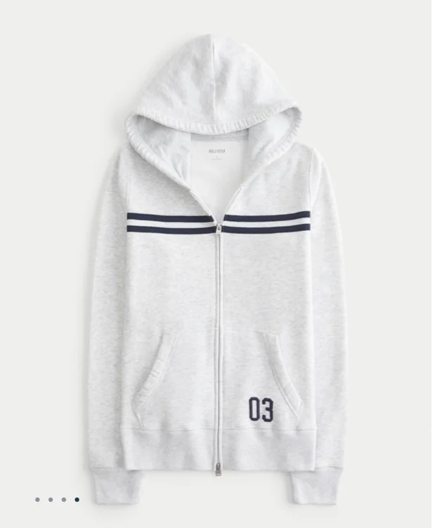 Striped zip up hoodie