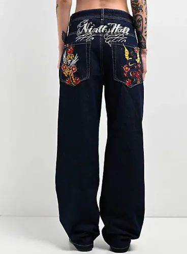 Ninth Hall Idle Rinse Blue Straight Leg Denim Jeans