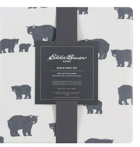 Eddie Bauer Printed Cotton Flannel 4-Pc. Sheet Set, Full
