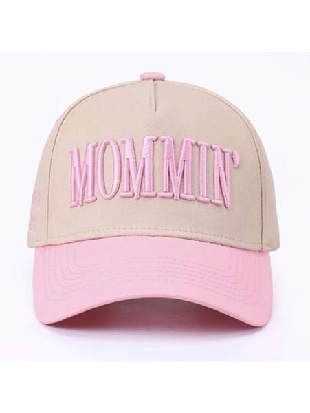 Mommin Trucker Hat For Women Embroidered Mom Baseball Cap Adjustable Canvas Vintage Hat For Casual Wear
