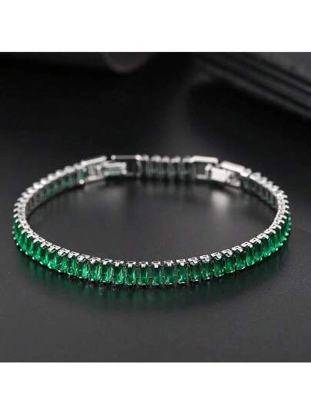 Minimalist & Elegant Colorful Zirconia Stone & Rhinestone Inlaid Bracelet