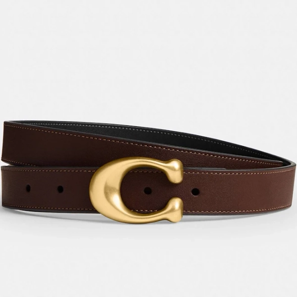 Coach Women's Sculpted C Buckle Reversible Belt