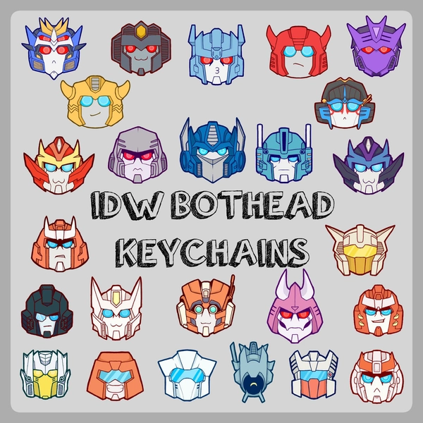 IDW Bot Heads Keychains