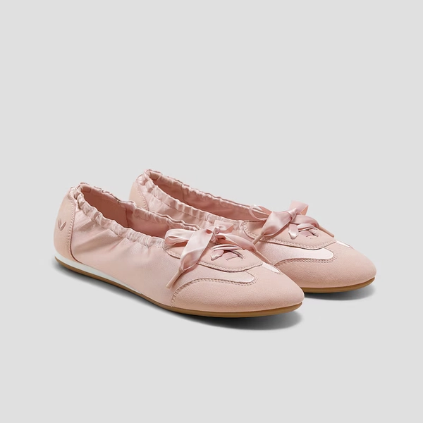 Round-Toe Satin Sneakerina (Yanka), PEACH BLUSH, EU35 | VIVAIA