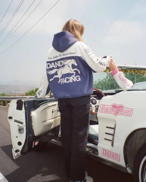 Dandy Worldwide Racing Heart Oversized Lux Hoodie