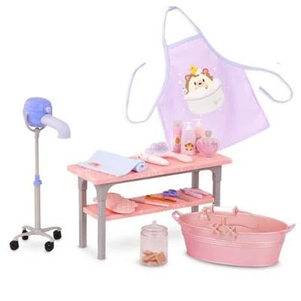 Our Generation Scrub & Style Pet Grooming Table Accessory Set