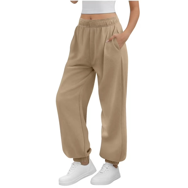 Admvng Joggers for Women Casual Solid Elastic Waist Trousers Long Pockets Cuffed Ankles Sweatpants, Size S-2XL - Walmart.com