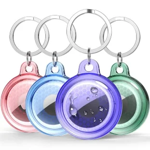 New IPX8 Waterproof Airtag Holder, 6 Pack Airtags Case with Keychain, [Tightly Sealed] [Drop-Proof] [Anti-Scratch] Full Body Protective Airtag Holder,