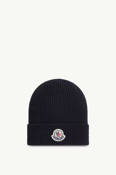 Black Wool Beanie - Hats & Beanies for Men | Moncler US