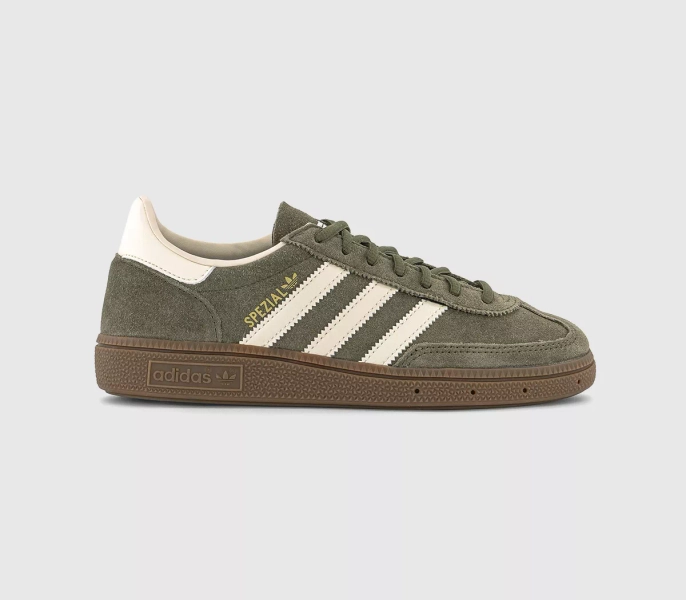 adidas Handball Spezial Trainers Olive Strata Cream White Gum - Women's Trainers