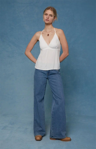 Casey Low Rise Baggy Jeans Medium Indigo Wash