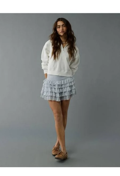 AE Women's High-Waisted Ruffle Mini Skort