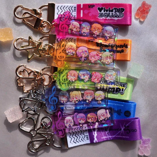 Project Sekai Concert Wristband Lanyard Charm | 2.5" Double-Sided Charm with 7.5cm Lanyard | Colorful Stage Charm| Kawaii Rythm Game Gift