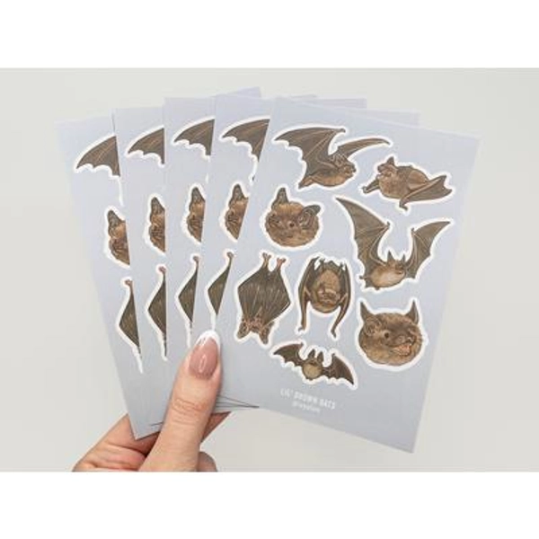 Little Brown Bat Vinyl Sticker Sheet