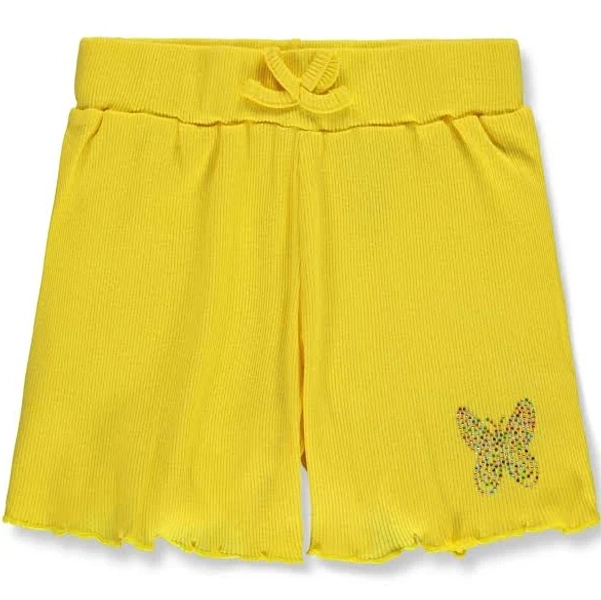 Pink Angel Girls' Ribbed Gem Shorts