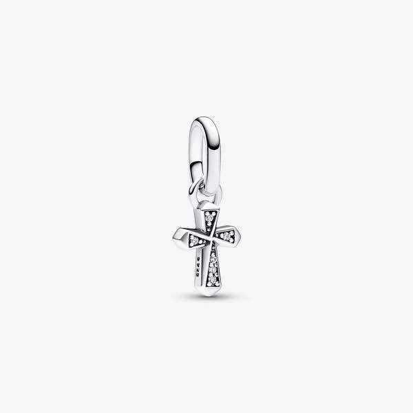 Pandora Sterling Silver Sparkling Cross Mini Dangle Charm