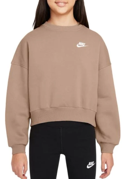 Nike Girls' Club Fleece Boxy Crew-Neck Sweatshirt