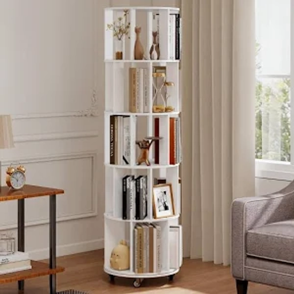 Turosur 5-Tier Rotating Bookshelf