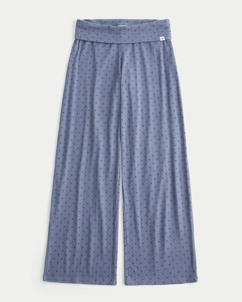 Ultimate Cozy Rib Foldover Waist Wide-Leg Pants