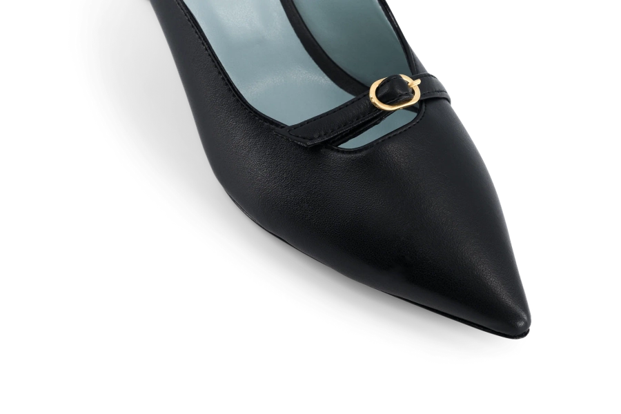 Sixte Apple Leather Vegan Mules | Black - UK3 / EU36 / US5