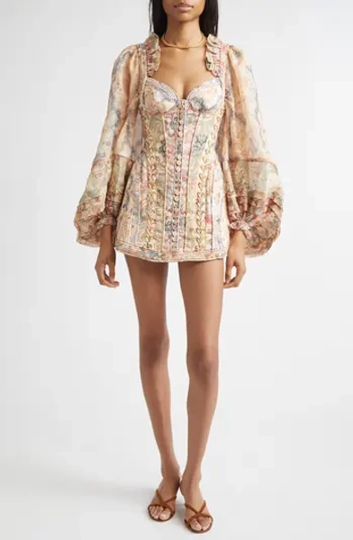 Rebellion Corded Long Sleeve Minidress