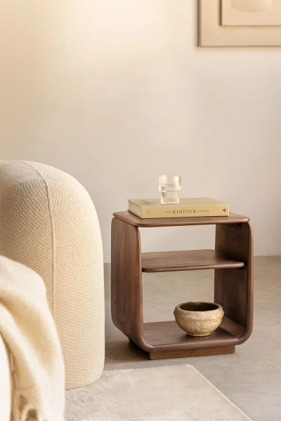 Table d'appoint rectangulaire 40x30 cm en bois Tinsley