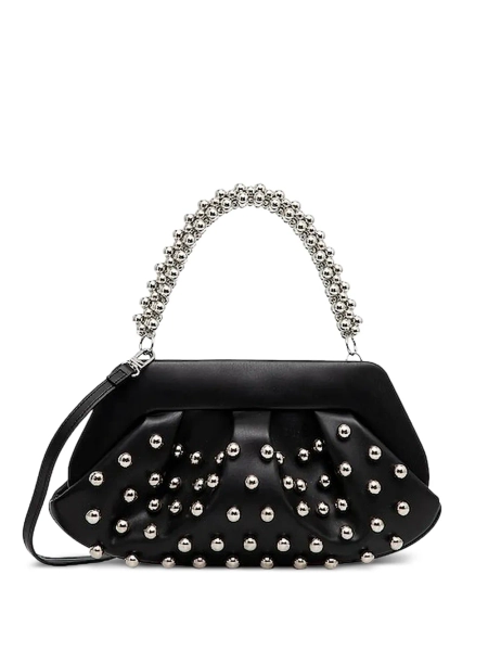 Themoirè beaded-handle studded clutch | One Size